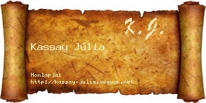 Kassay Júlia névjegykártya